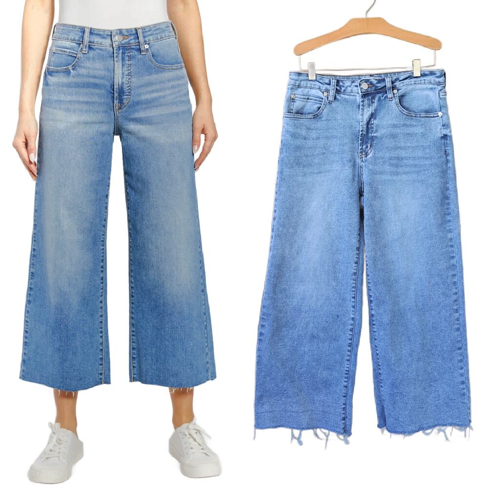 OAT New York The Shari Cropped Wide Leg 8 / 29 High Rise Raw Hem Medium Light